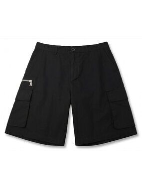 JOHN ELLIOTT Black HIMALAYAN Cotton Flat Front Cargo Shorts SMALL NWT